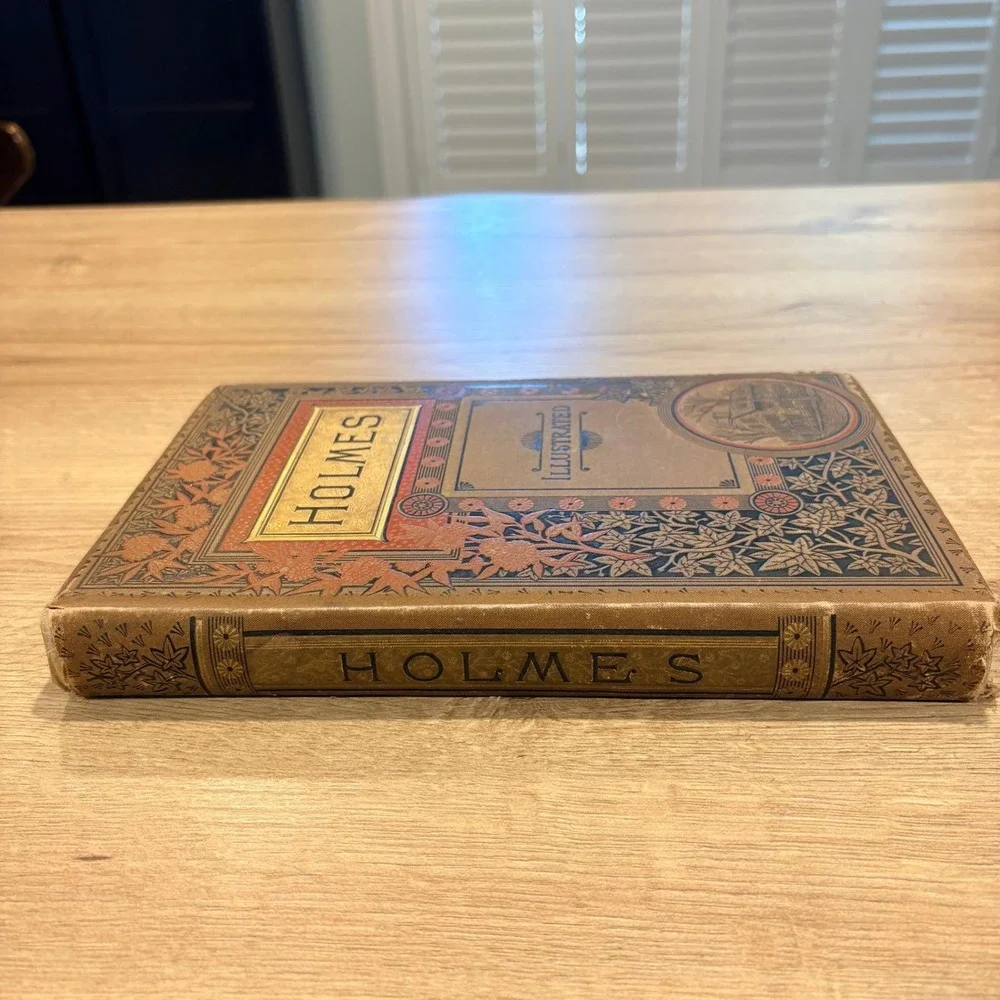 Antique Poetry Book Set Holmes Lowell Longfellow Illustrated Decorative Covers